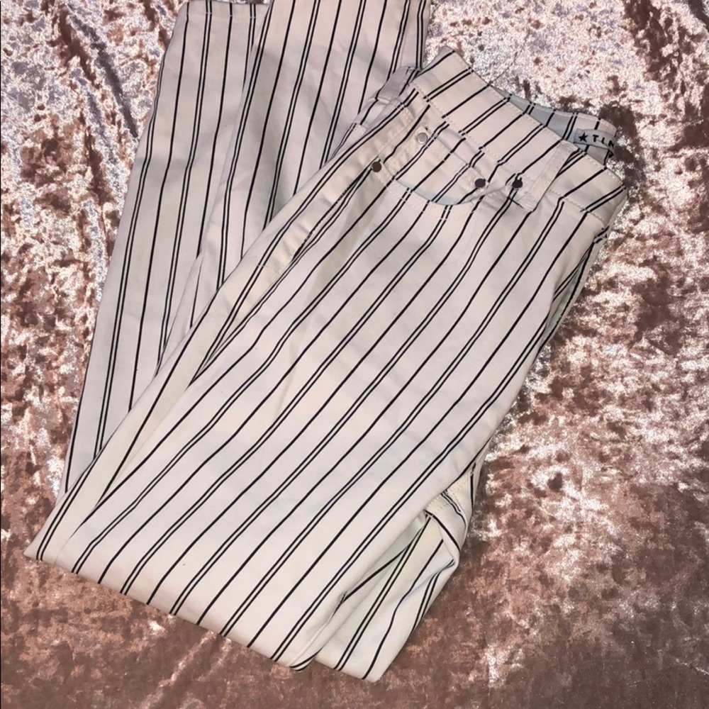Striped white and black jeans
